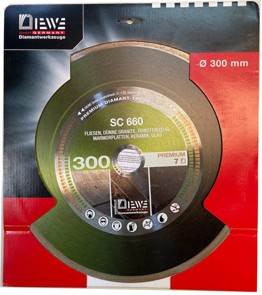 Diamant-Sägeblatt für Steinsäge / Steinschneidemaschine zum Schneiden von Fliesen im Durchmesser 300mm